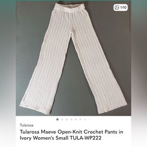 Tularosa Ivory Crochet Pants